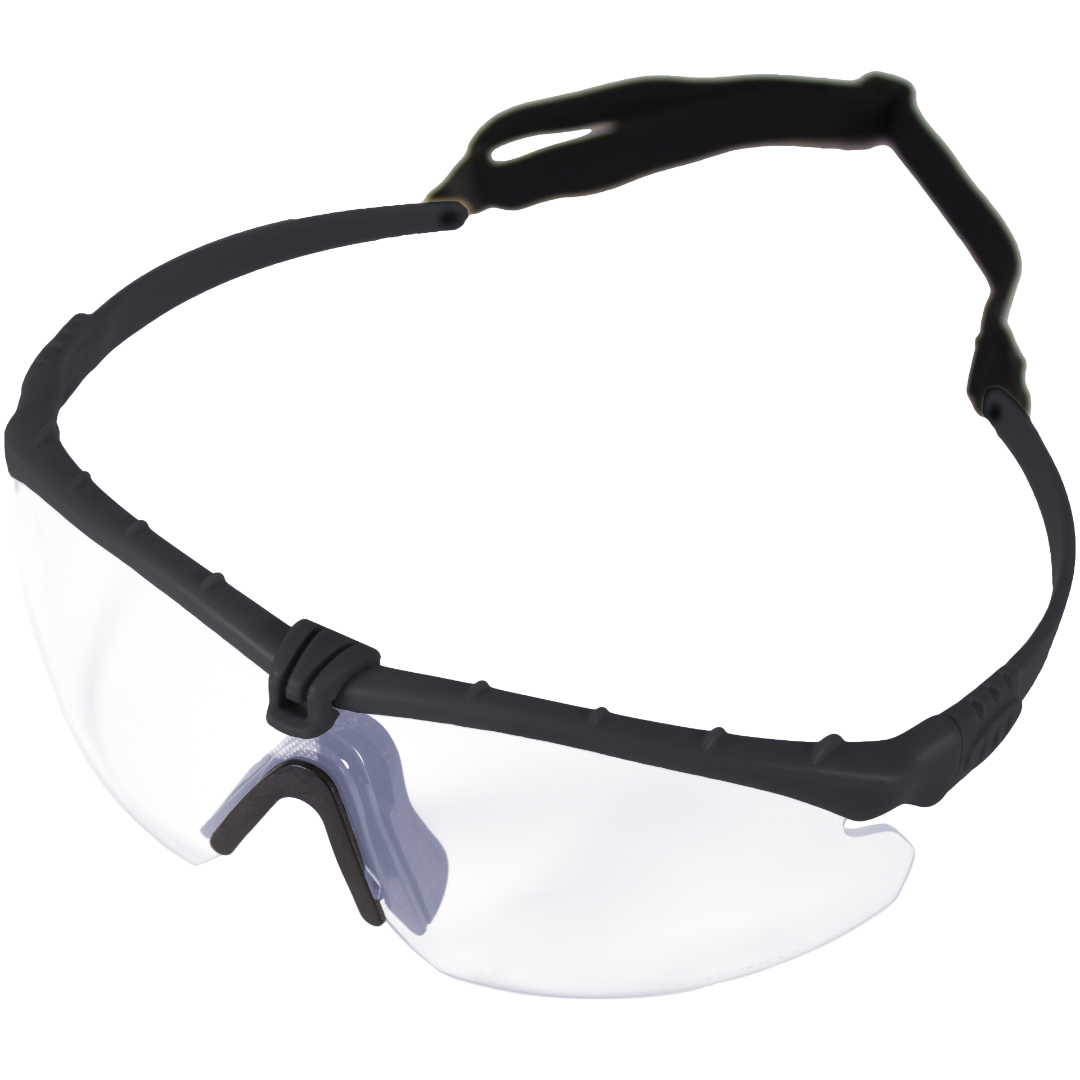 NUPROL BATTLE PROS GLASSES BLACK FRAME CLEAR LENS