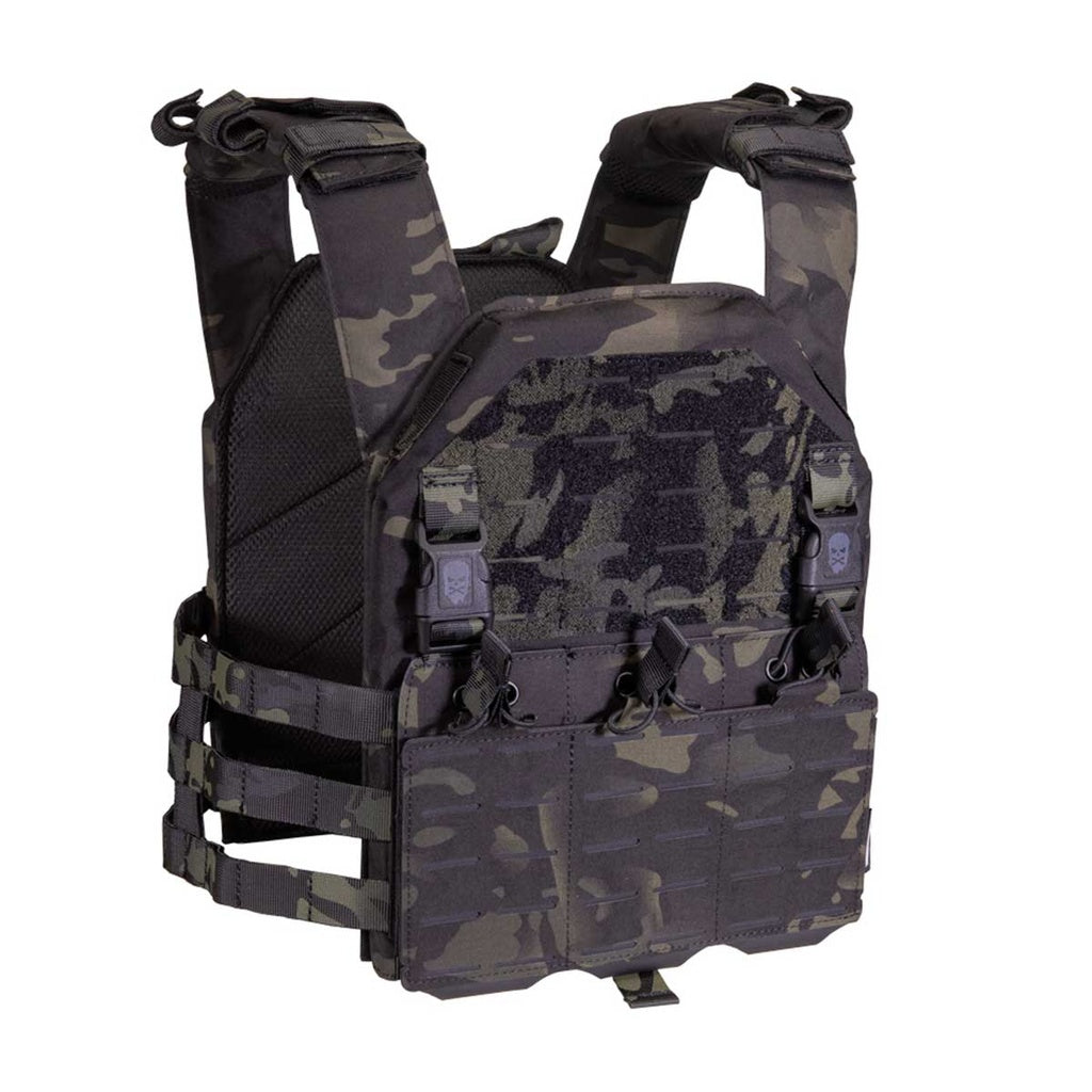 thumbnail image 2 of Green2 Tactical Black Multicam Plate Carrier Vest – Includes 8x10 Curved & Side Plates (Level III) 2 of 6