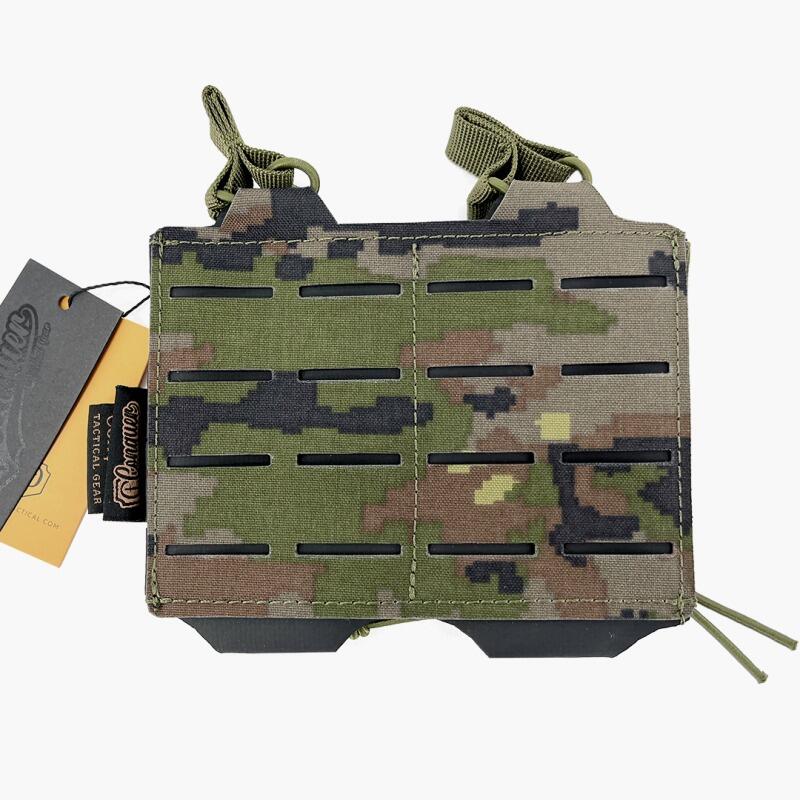 CONQUER DOUBLE RIFLE MAG POUCH SPANISH WOODLAND