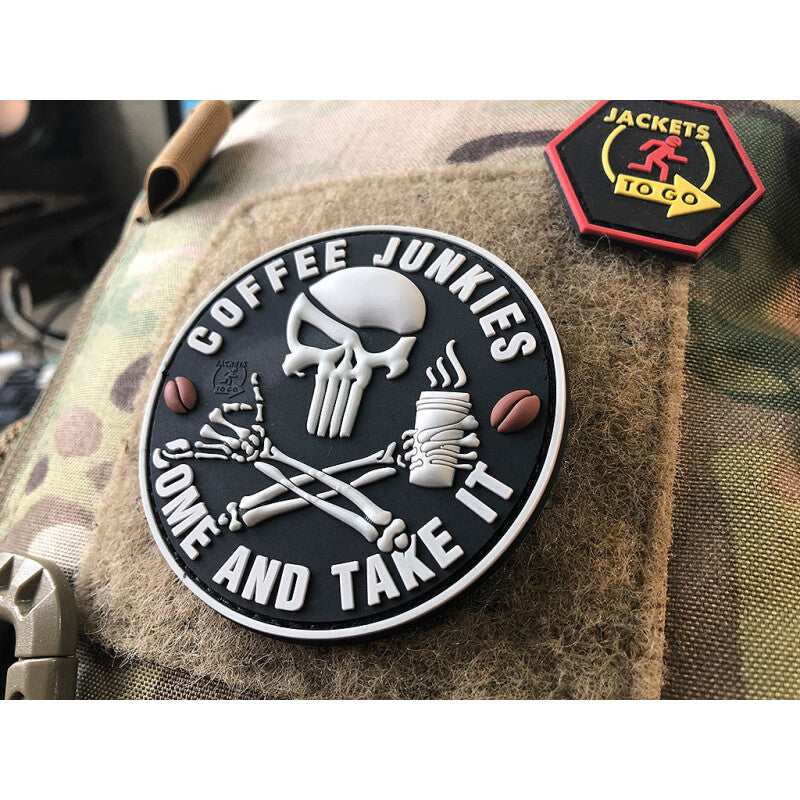 JTG 3D RUBBER PATCH "PIRATE PUNISHER COFFEE JUNKIES"