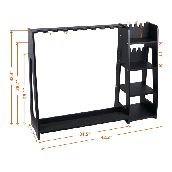 TA HEAVY DUTY WOODEN GUN + ACCESSORIES RACK