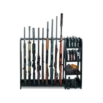 TA HEAVY DUTY WOODEN GUN + ACCESSORIES RACK
