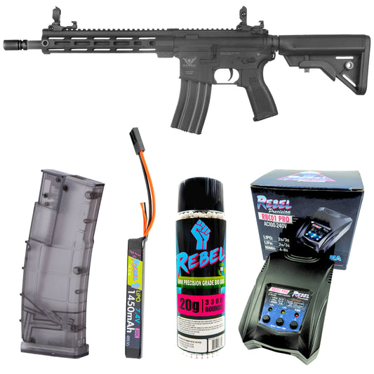 RAVEN EVOLUTION NEO SERPENT CARBINE AEG BLACK COMBO PACK