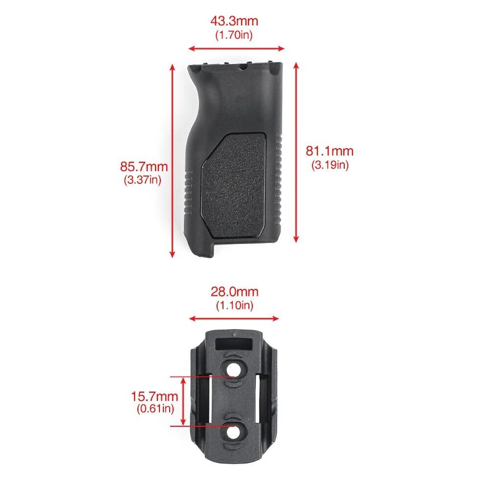 MP VERTICAL GRIP FOR M-LOK CABLE MANAGEMENT LONG BLACK