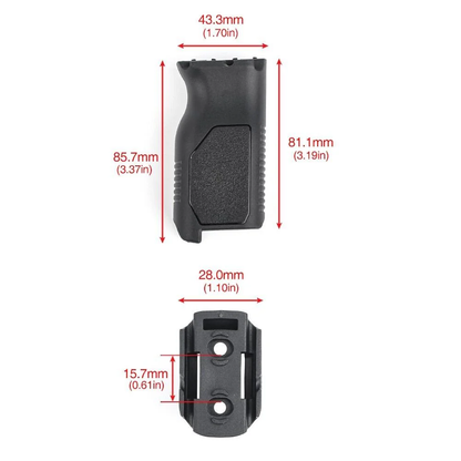 MP VERTICAL GRIP FOR M-LOK CABLE MANAGEMENT LONG BLACK