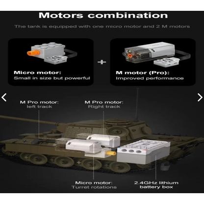 CADA MASTER RC BRICK MODEL PANTHER TANK - 907 PIECES