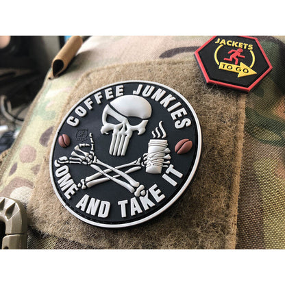 JTG 3D RUBBER PATCH "PIRATE PUNISHER COFFEE JUNKIES"