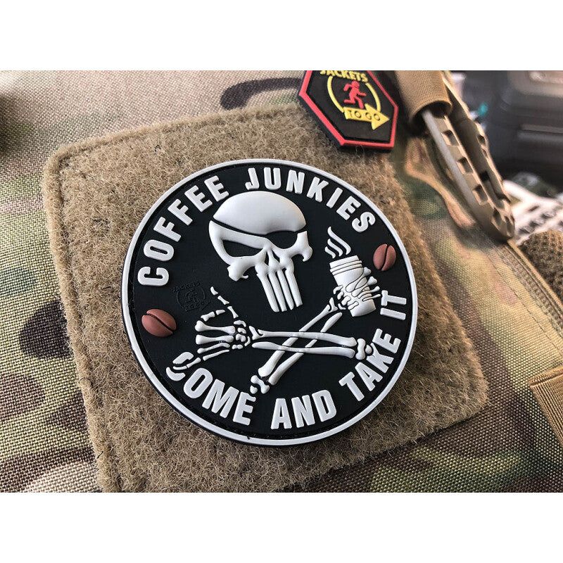 JTG 3D RUBBER PATCH "PIRATE PUNISHER COFFEE JUNKIES"