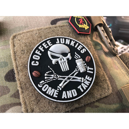 JTG 3D RUBBER PATCH "PIRATE PUNISHER COFFEE JUNKIES"