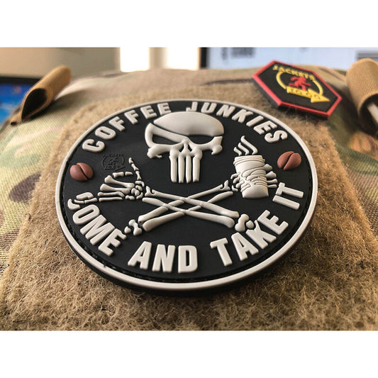 JTG 3D RUBBER PATCH "PIRATE PUNISHER COFFEE JUNKIES"
