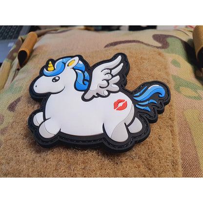 JTG 3D RUBBER PATCH FLYING UNICON "KISS MY ASS" FULL COLOUR