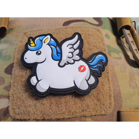 JTG 3D RUBBER PATCH FLYING UNICON "KISS MY ASS" FULL COLOUR