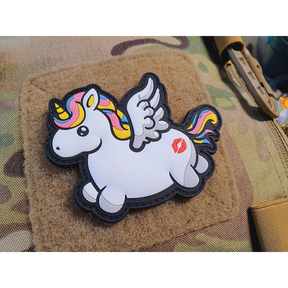 JTG 3D RUBBER PATCH FLYING UNICON "KISS MY ASS" RAINBOW