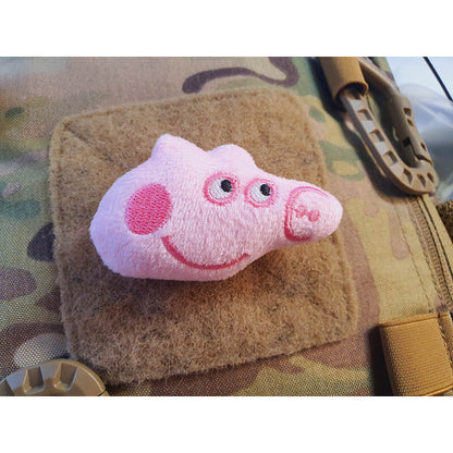 JTG FABRIC VELCRO BACKED PLUSH PATCH "PINK PIG"