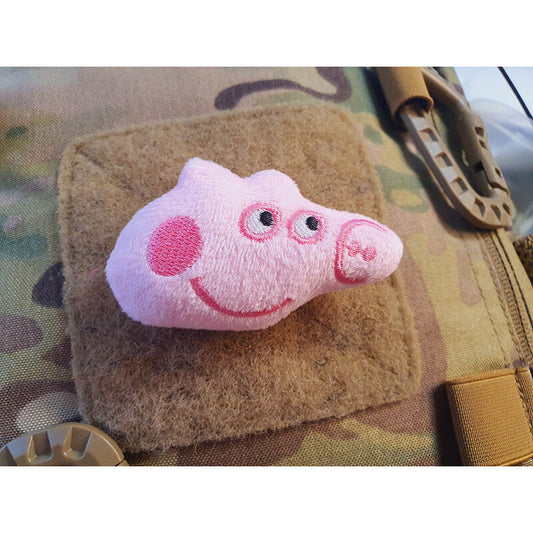 JTG FABRIC VELCRO BACKED PLUSH PATCH "PINK PIG"