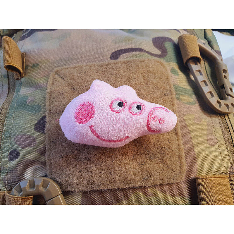 JTG FABRIC VELCRO BACKED PLUSH PATCH "PINK PIG"