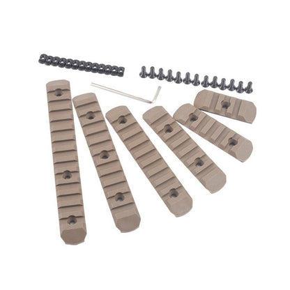 POLYMER KEY-MOD / M-LOK 6 PIECE RAIL SET - DARK EARTH