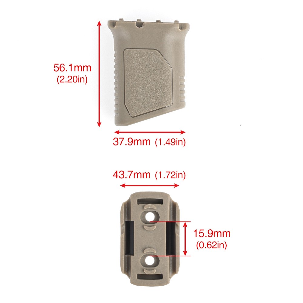 MP VERTICAL GRIP FOR M-LOK CABLE MANAGEMENT SHORT TAN