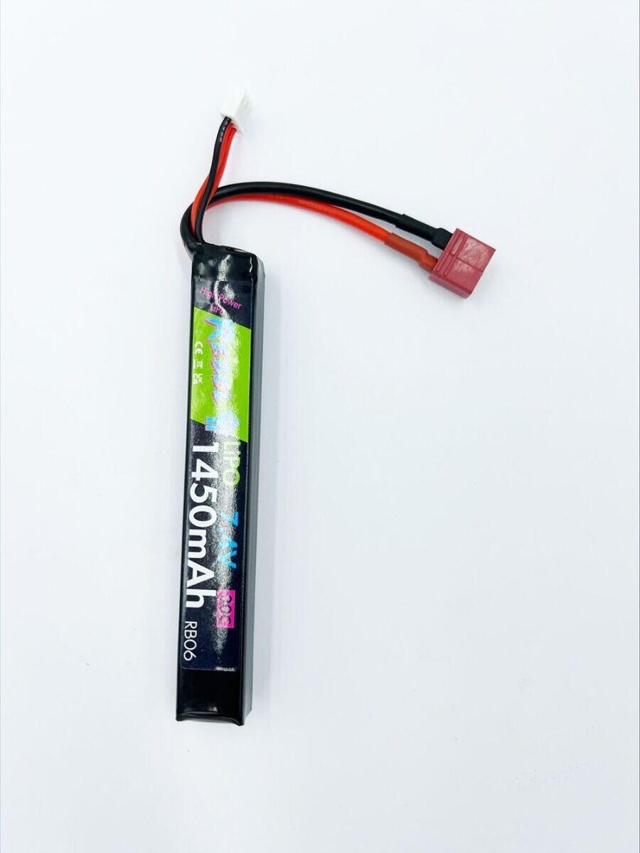 REBEL 7.4V 1450mAh 30C STICK LIPO DEANS