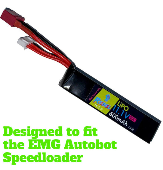 REBEL 11.1V 600mAh 20C STICK DEANS FITS EMG AUTOBOT
