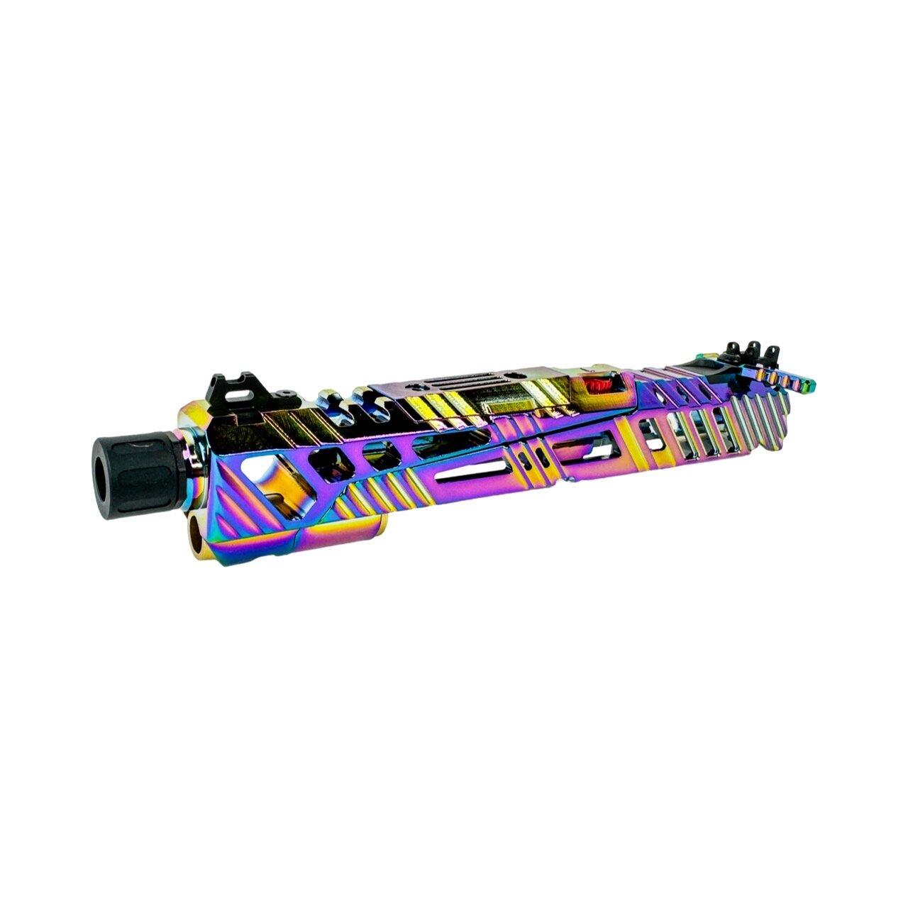 CTM SUPERLINE SPLIT SLIDE FOR TM HI-CAPA 5.1 - ELECTROPLATED RAINBOW (INC. SHORT STROKE KIT, 14MM CCW MUZZLE, ENHANCED NOZZLE SPRING, ETC)
