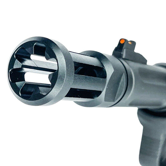 CTM 14MM CCW R-STYLE FLASH HIDER FOR AAP-01 - BLACK