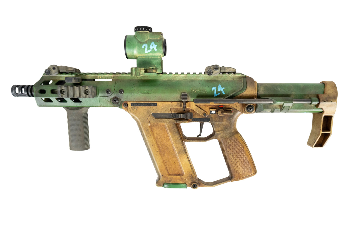 BZ x GearTech Custom-Painted KWA IRIS-4 AEG Rifle (Includes Red Dot, Viper VX Sling & QD Swivels)